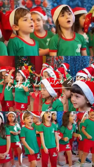 Capa do vídeo da Cantata de Natal com as crianças de gorro